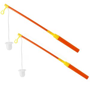Lampionstokjes - 2x - oranje/geel met lichtje - cm -