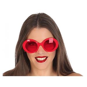 Fiesta carnavales 2x stuks rode ronde dames hippe verkleed zonnebril -