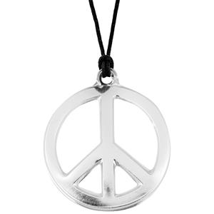 Widmann Toppers - Hippie Flower Power Sixties sieraden peace teken ketting -