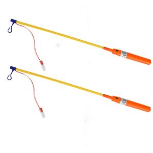 Lampionstokjes - 2x - oranje - met lichtje - 50 cm -
