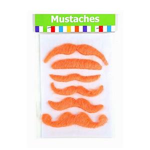 12x stuks oranje verkleed plak snorren -