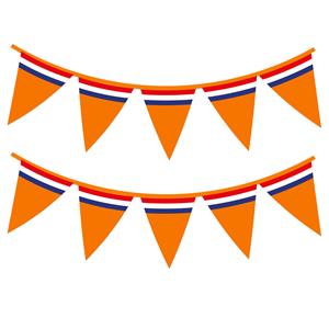 Oranje Holland vlaggenlijn met Nederlandse vlag 10 meter -