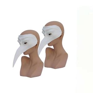 2x stuks wit plastic Venetiaans snavelmasker -