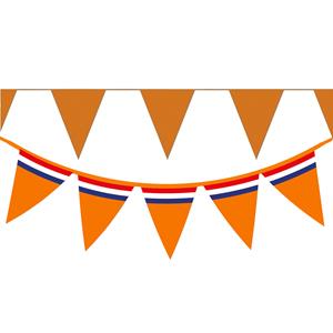 Bellatio Oranje Holland vlaggenlijnen - 6x stuks van 10 meter - 2 soorten -