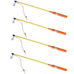 Lampionstokjes - 6x - oranje - met lichtje - 50 cm -