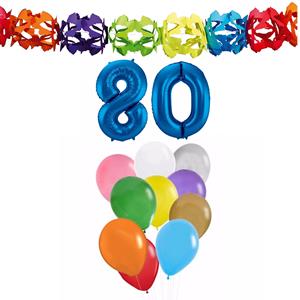Faram Party Verjaardag versiering pakket 80 jaar - opblaascijfer/slinger/ballonnen -