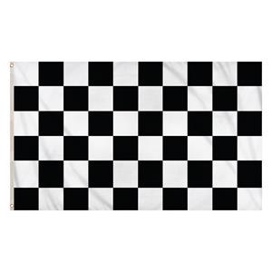 Henbrandt 2x Finish vlag zwart wit met ophangringen 90 x 150 cm -