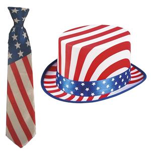 Boland USA/Amerika verkleed thema set hoed en stropdas volwassenen -