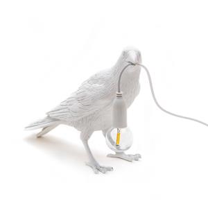 Seletti Bird Tischlampe Weiß Außenbereich