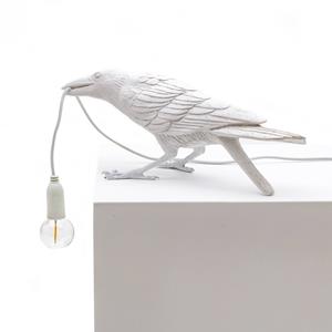 Seletti Bird Tischlampe Weiß Außenbereich