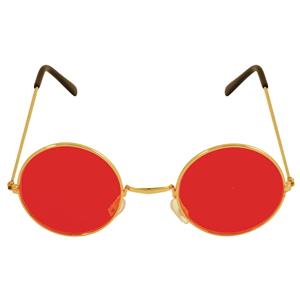 Henbrandt Toppers - Rode hippie flower power zonnebril met ronde glazen -