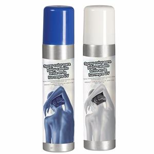 Fiestas Guirca Guirca Haarspray/bodypaint spray - 2x kleuren - wit en blauw - 75 ml -