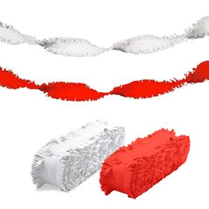 Folat Halloween - Feest versiering combi set slingers rood/wit 24 meter crepe papier -