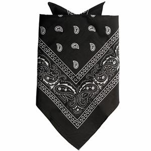 Traditionele bandana - zwart - 52 x 55 cm -