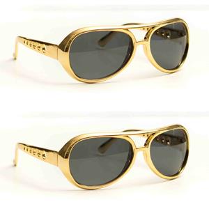 2x Stuks Party/verkleed brillen - metallic goud -