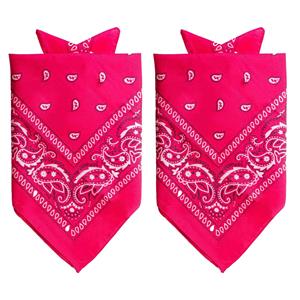 2x Stuks traditionele bandana's - roze - 52 x 55 cm -