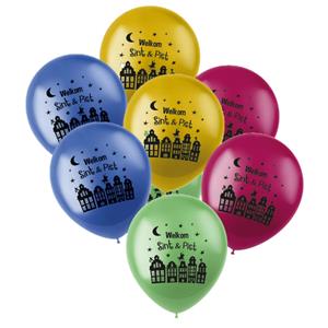 Folat Sinterklaas Welkom Sint en Piet ballonnen kleurenmix 24x stuks 33 cm -