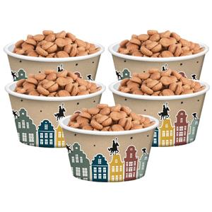 Sinterklaas pepernoot/snoep bakjes papier met Welkom Sint en Piet print 25x stuks 250 ml -