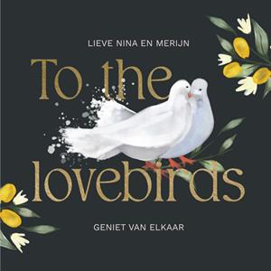 Greetz  Huwelijkskaart - lovebirds - met naam