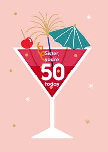 Greetz  verjaardagskaart - Cocktail 50 jaar