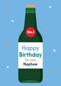 Greetz  Verjaardagskaart - bierflesje neef