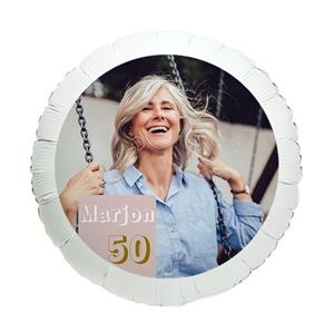 Greetz Ballon - 50 jaar! - met eigen naam, foto en leeftijd