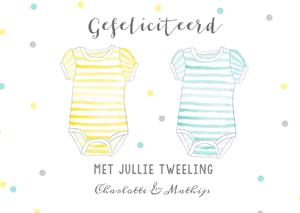  Geboortekaart - tweeling