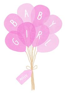  Geboortekaart - babygirl - met naam
