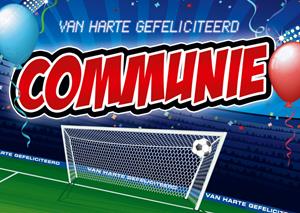 Paperclip  Communie kaart - voetbal - goal