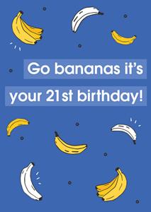 Greetz  Verjaardagskaart - bananen - 21 jaar