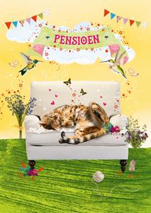  Pensioen kaart - kat - illustratie