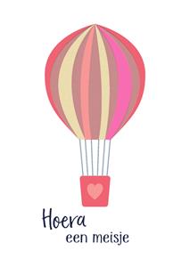  Geboortekaart - Hoera een meisje