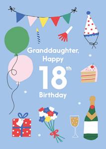 Greetz  Verjaardagskaart - Granddaughter 18