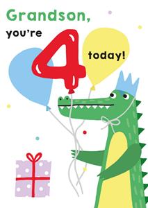 Greetz  Verjaardagskaart - Krokodil met ballonnen