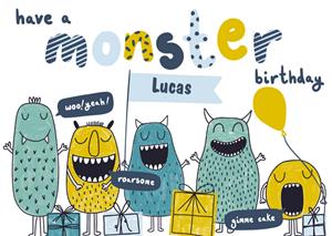 Greetz  Verjaardagskaart - monsters met naam