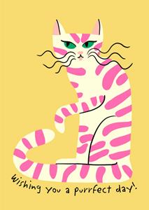 Greetz  Verjaardagskaart - kat - illustratie