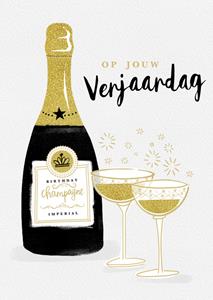 Emma Proctor  Verjaardagskaart - champagne