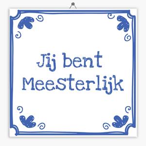 Tegeltje.nl Tegeltje jij bent meesterlijk