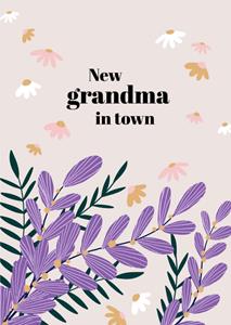 Greetz  Geboortekaart - Grandma - Bloemen