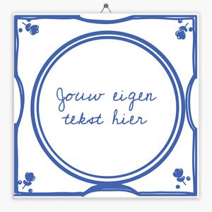 Tegeltje.nl Delfts Blauw tegeltje roos