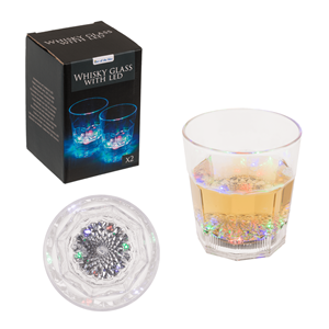 Out of the Blue Drankglazen met LED-verlichting - Set van 2 - 85ml - Acryl