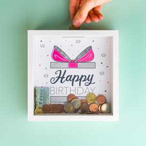 Out Of The Blue Houten Spaarpot - Happy Birthday