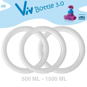 Geeek Set (3 stuks) Afsluitringen voor 500 tot 1500 ml Viv Bottle 3.0 - Reserveonderdeel