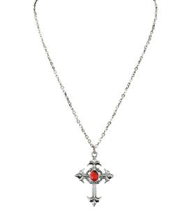 gothic ketting met rode steen