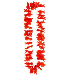 Carnavalsaccessoires: Hawaiiaanse bloemenketting rood