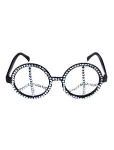 Mooie hippie bril peace met glitter steentjes