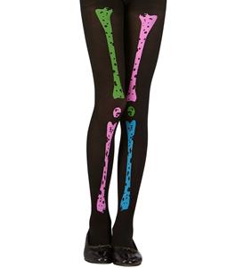 Mooie neon skelet panty in 70 den.