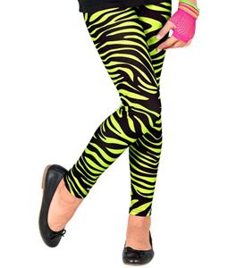 Legging zebraprint neon groen kinderen
