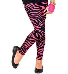 Legging zebraprint neon roze kinderen