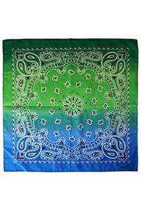 Leuke bandana met kleurverloop groen/blauw 56 x 56 cm